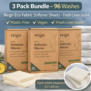 Re:gn Eco Fabric Softener Sheets – Fresh Linen Scent | Plastic - Free, Vegan, 96 Washes - REGN