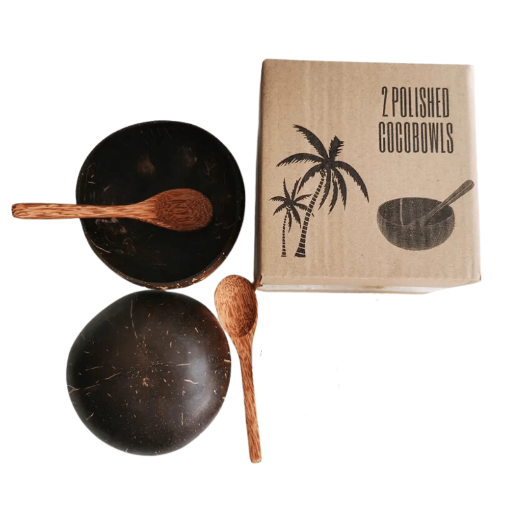 Re:gn Eco - friendly Coconut Bowls & Spoons Set of 2 - REGN