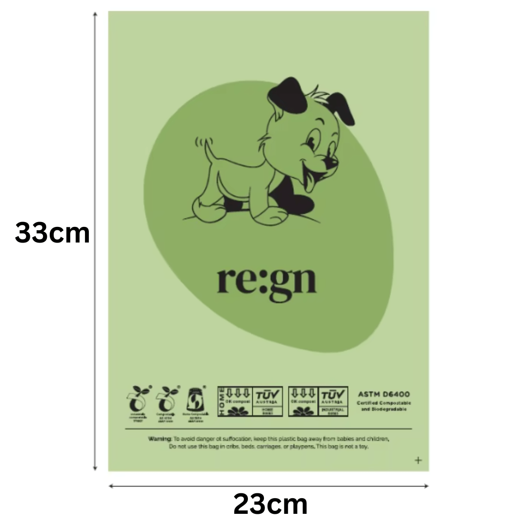 Re:gn Extra Thick & Strong Compostable Dog Poop Bags – 120 Bags per Pack - Buy One Get One Half Price! - REGN