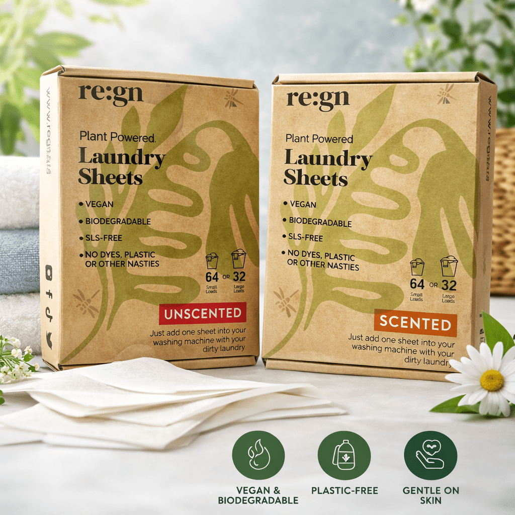 Re:gn Laundry Detergent Sheets | Plastic - Free, Eco - Friendly Washing | 64 Sheets - REGN