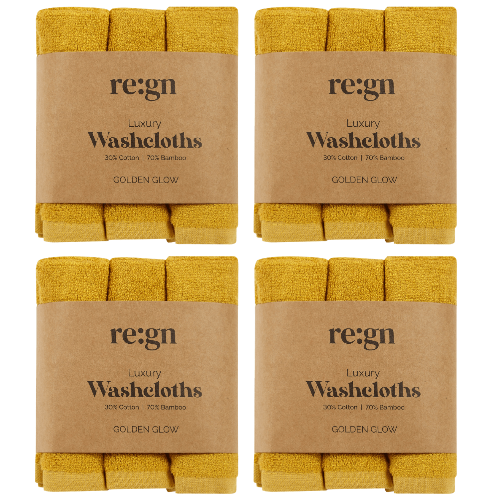 Re:gn Luxury Bamboo Face Cloths - 4 Pack Bundle – 12 Soft Face Cloths - REGN