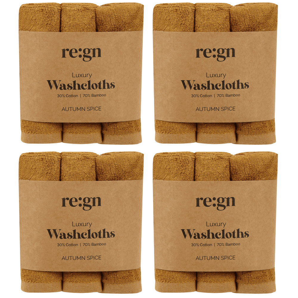 Re:gn Luxury Bamboo Face Cloths - 4 Pack Bundle – 12 Soft Face Cloths - REGN
