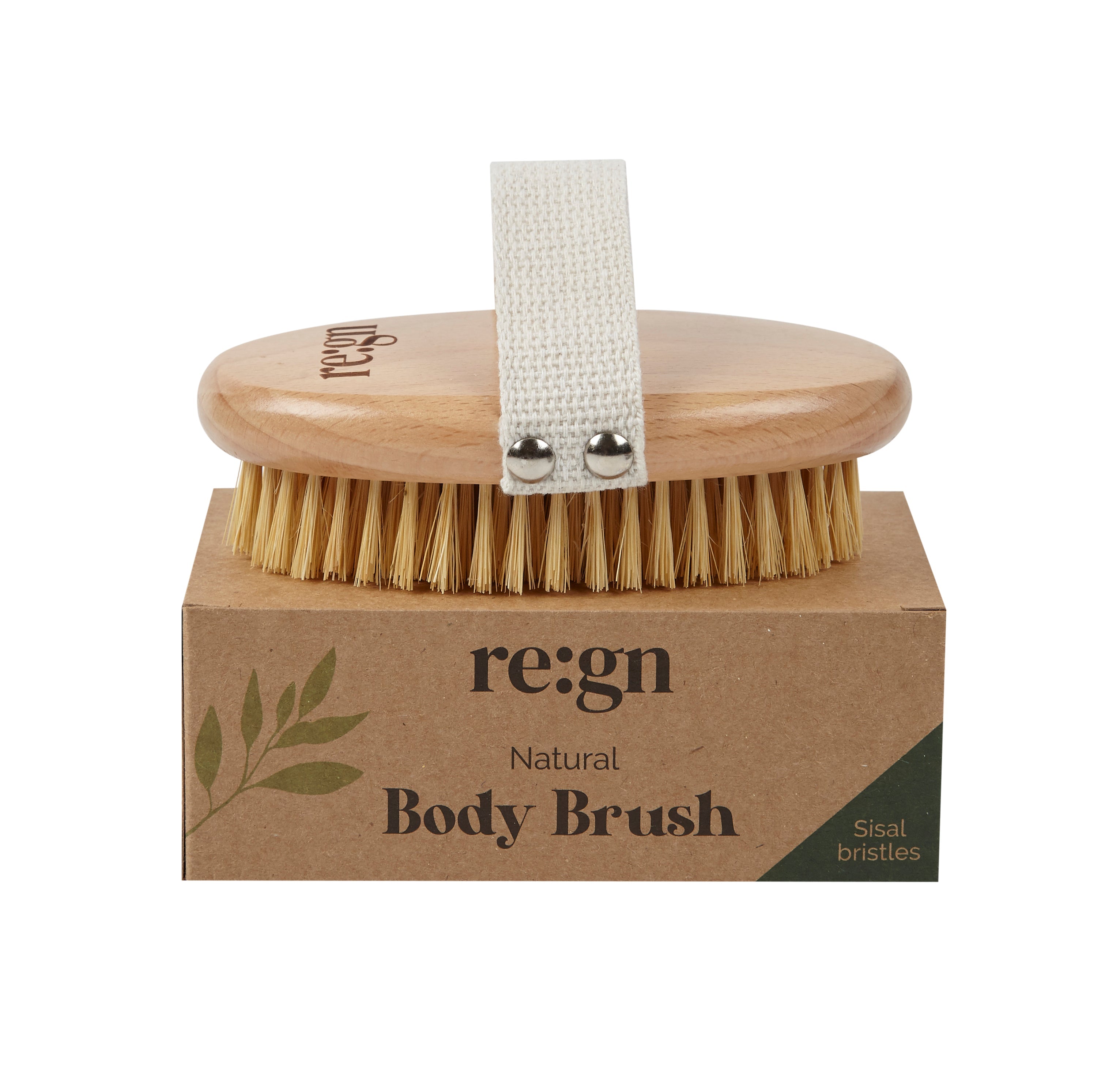 Re:gn Natural Beechwood & Sisal Body Brush – Eco - Friendly Exfoliating Dry Brush - REGN