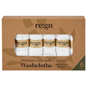 REGN Organic Bamboo Face Cloths - Luxury Eco Face Cloths, Pack of 6 - Buy One Get One Half Price! - REGN