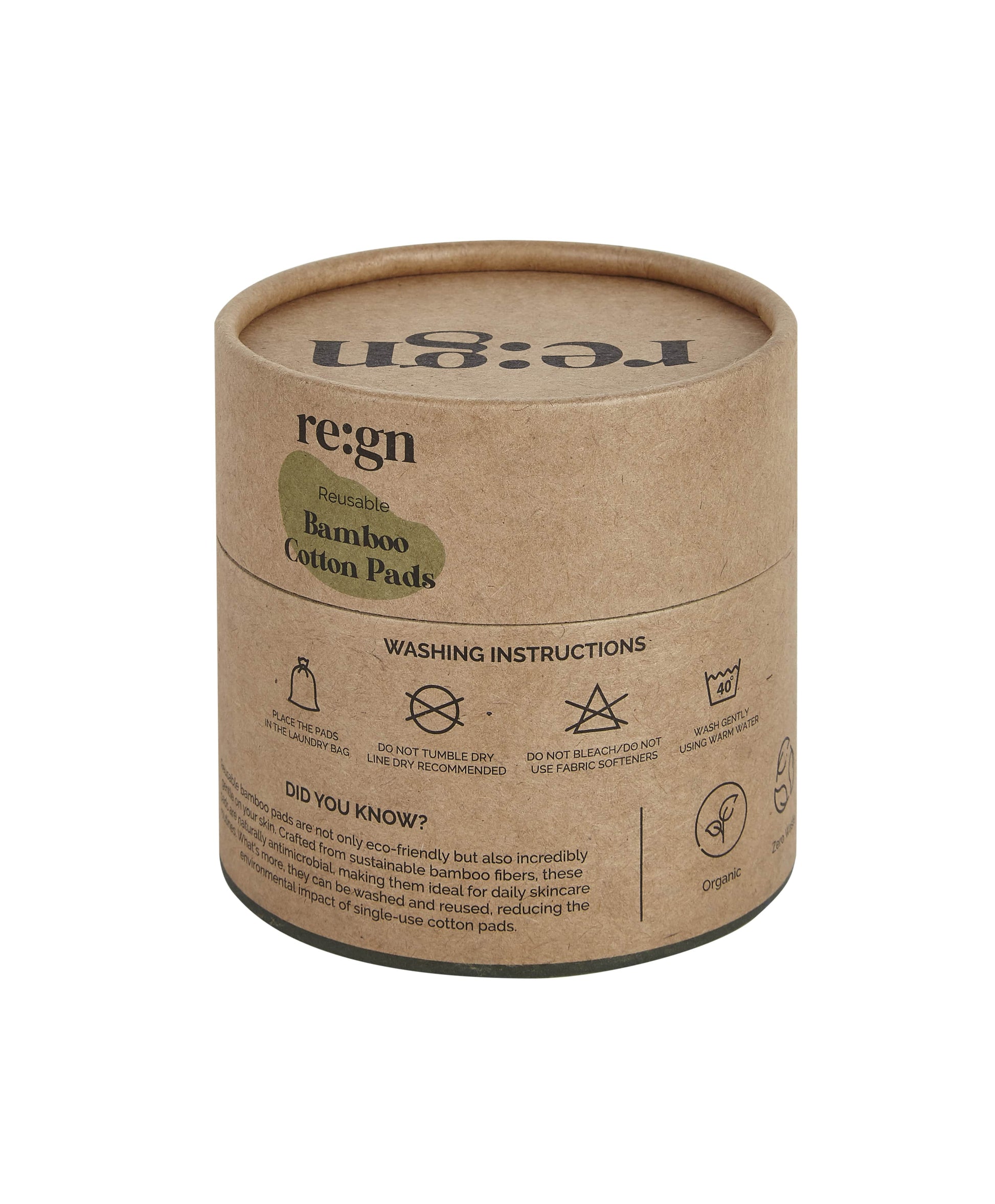 Re:gn Organic Reusable Cotton Makeup Remover Pads With Bag - Eco Cotton Washable Pads, Pack of 16 - REGN