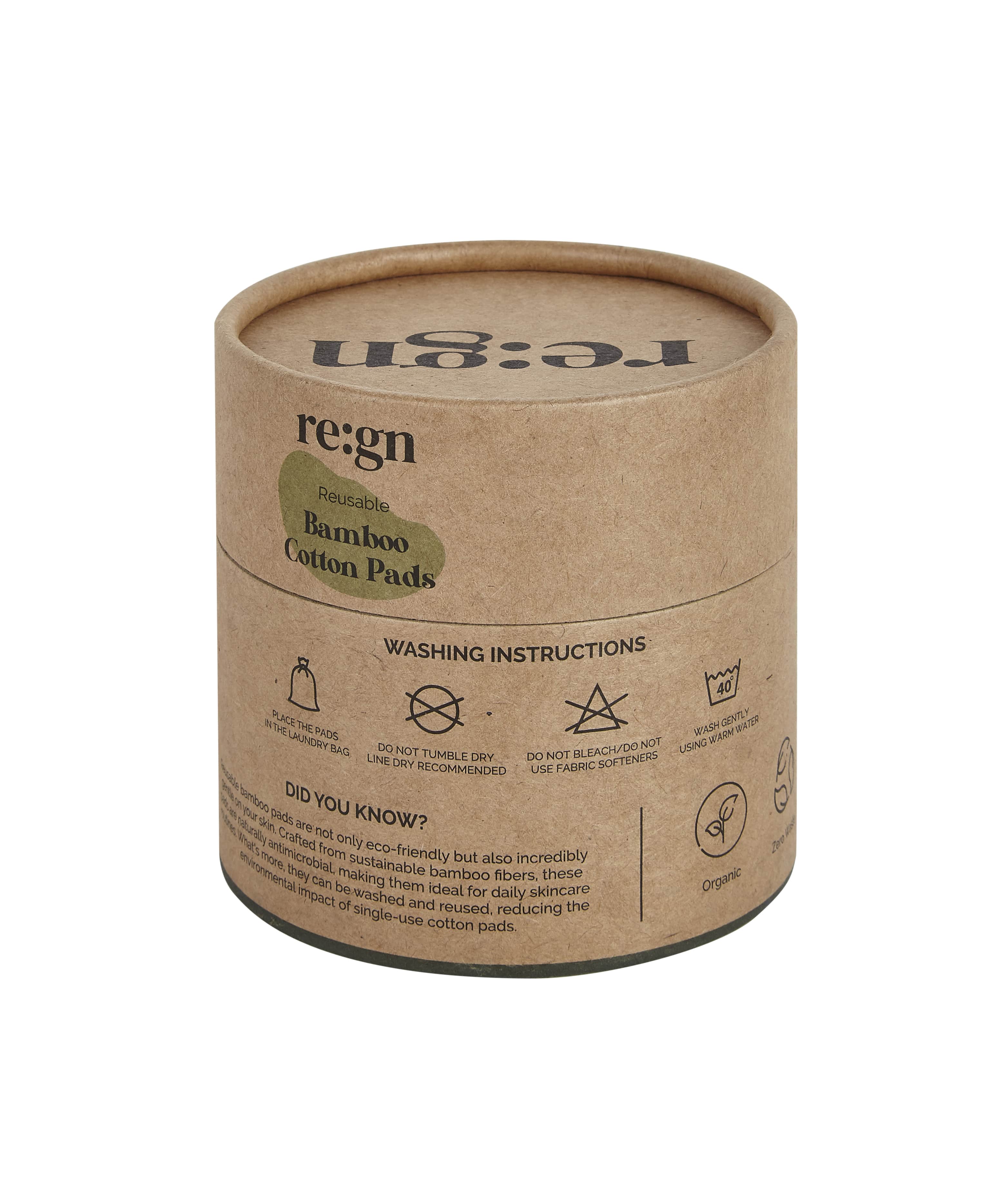 Re:gn Organic Reusable Cotton Makeup Remover Pads With Bag - Eco Cotton Washable Pads, Pack of 16 - REGN