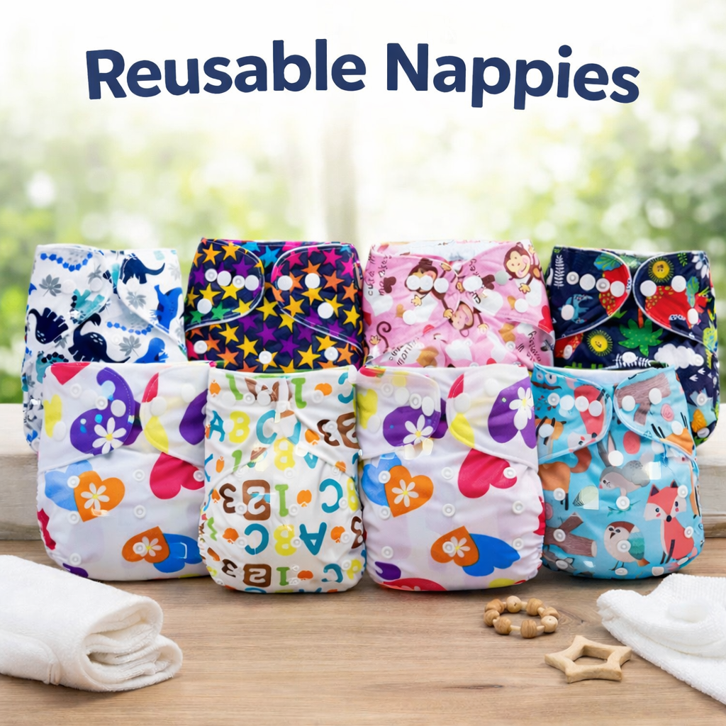 Re:gn Reusable Baby Cloth Nappies With Insert - 4 Pack Bundle – Choice Of Designs - REGN