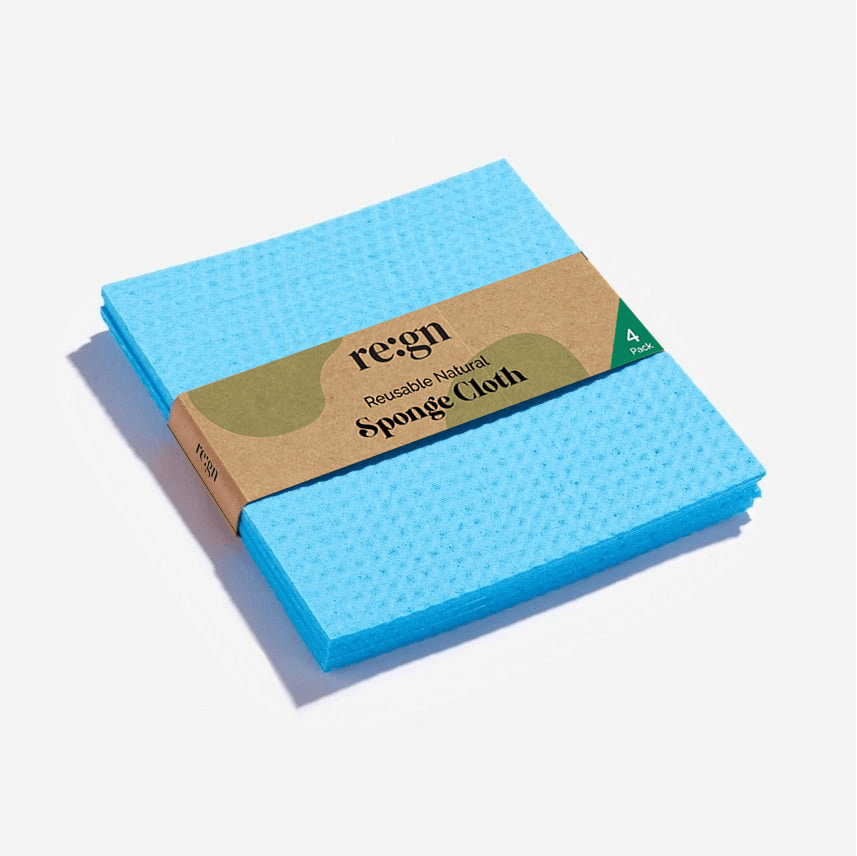 re:gn Reusable Cellulose Sponge Cloths 4 Pack Bundle – 16 Eco Cleaning Cloths - REGN