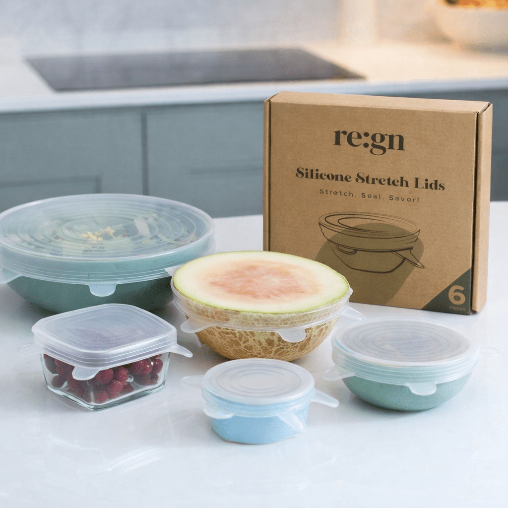 Re:gn Silicone Food Lids – Airtight Reusable Covers | 6 Pack - REGN