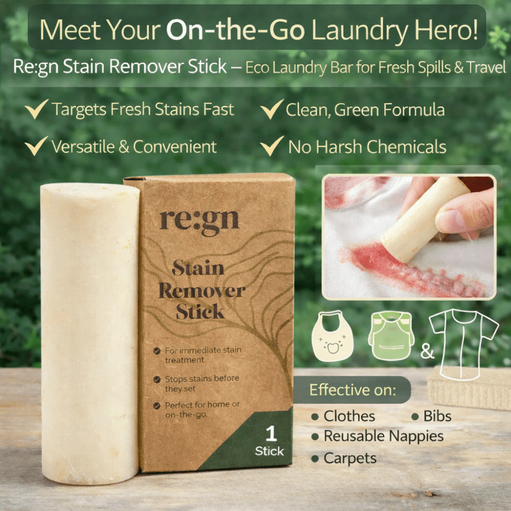 Re:gn Stain Remover Stick – Eco Laundry Bar for Fresh Spills & Travel Use - REGN
