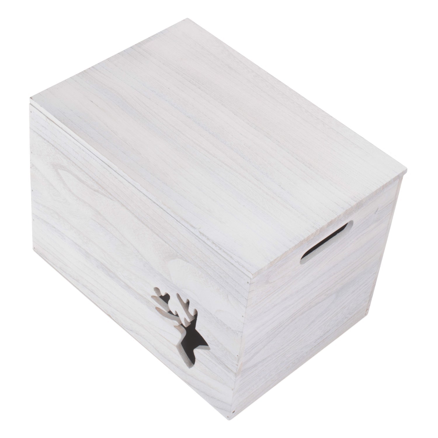 Reindeer Cut-Out Wooden Box with Lid - REGN