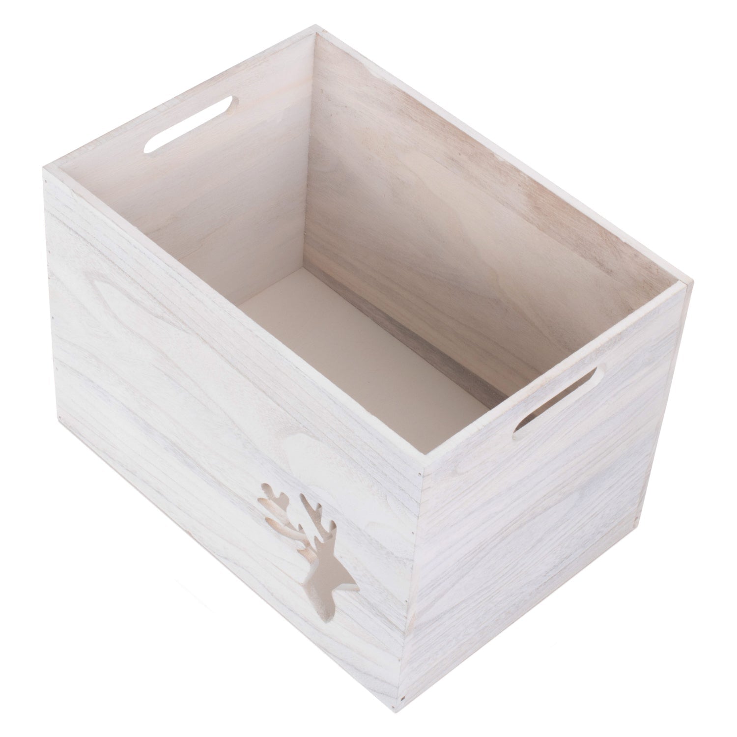 Reindeer Cut-Out Wooden Box with Lid - REGN