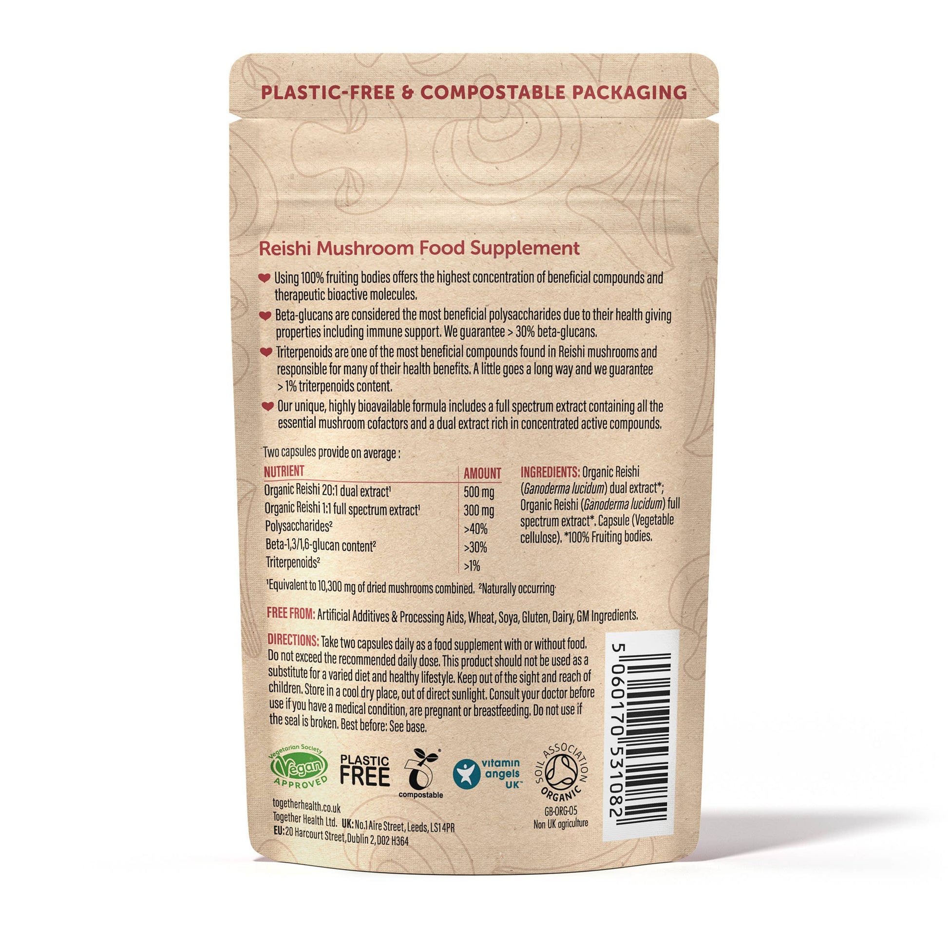 Reishi Mushroom 10,300mg - High Strength – 60 Capsules - REGN