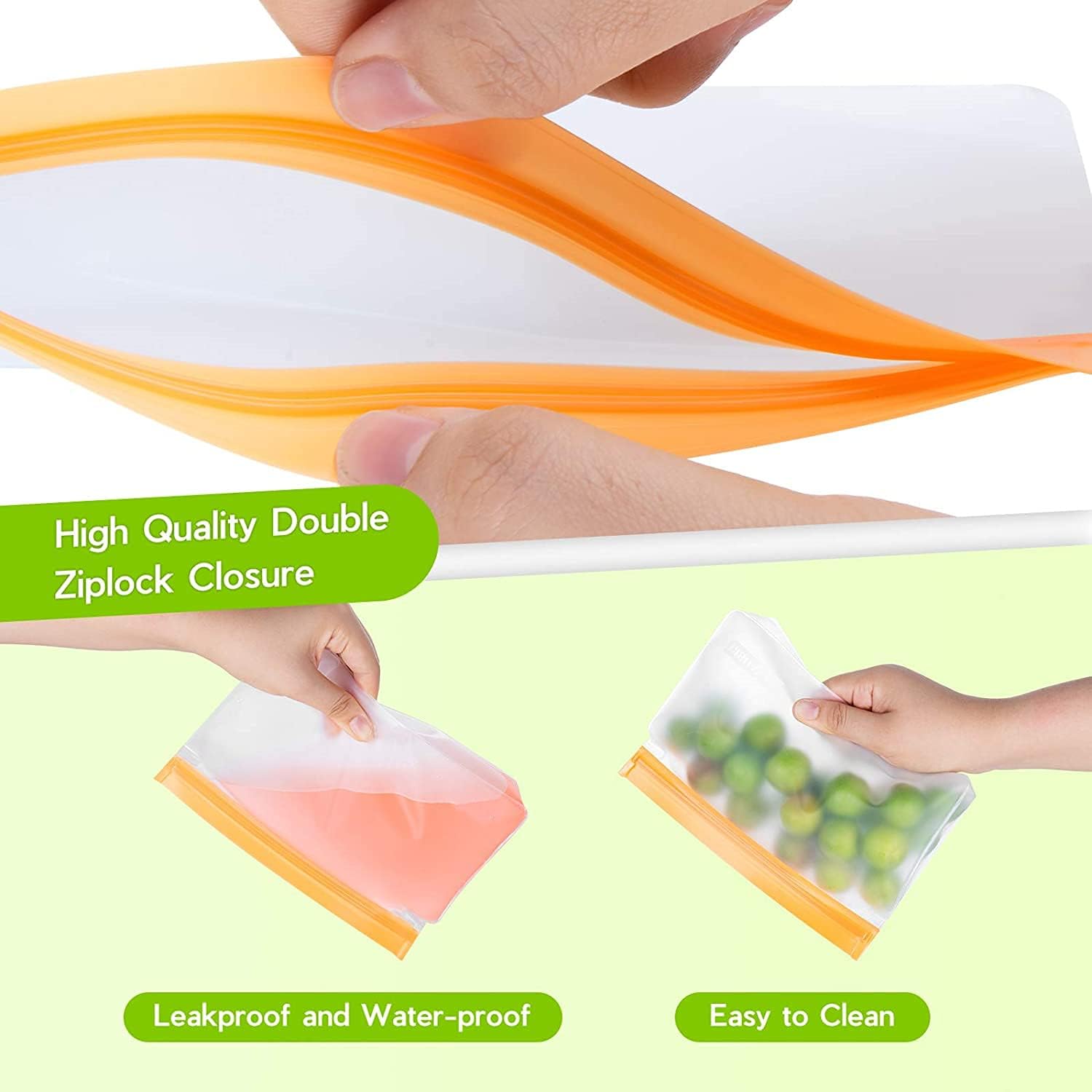 Reusable Food Storage Bags | Suitable for Fridge and Freezer | 3 Pack - REGN