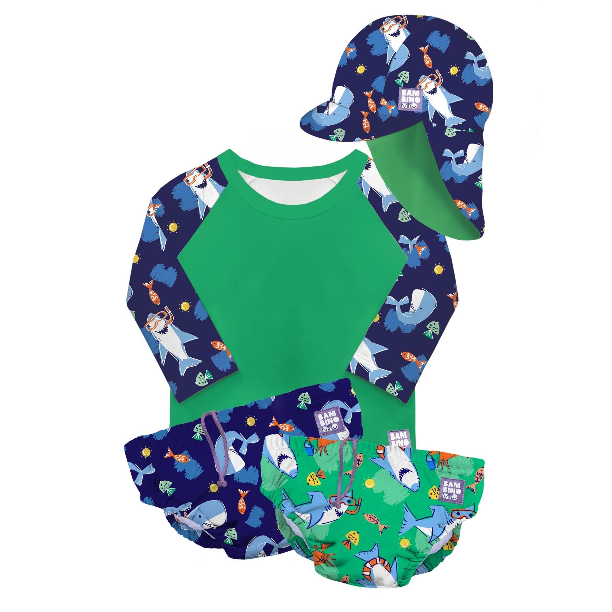 Reusable Swim Complete 4 Piece Set in Blue Whale - REGN