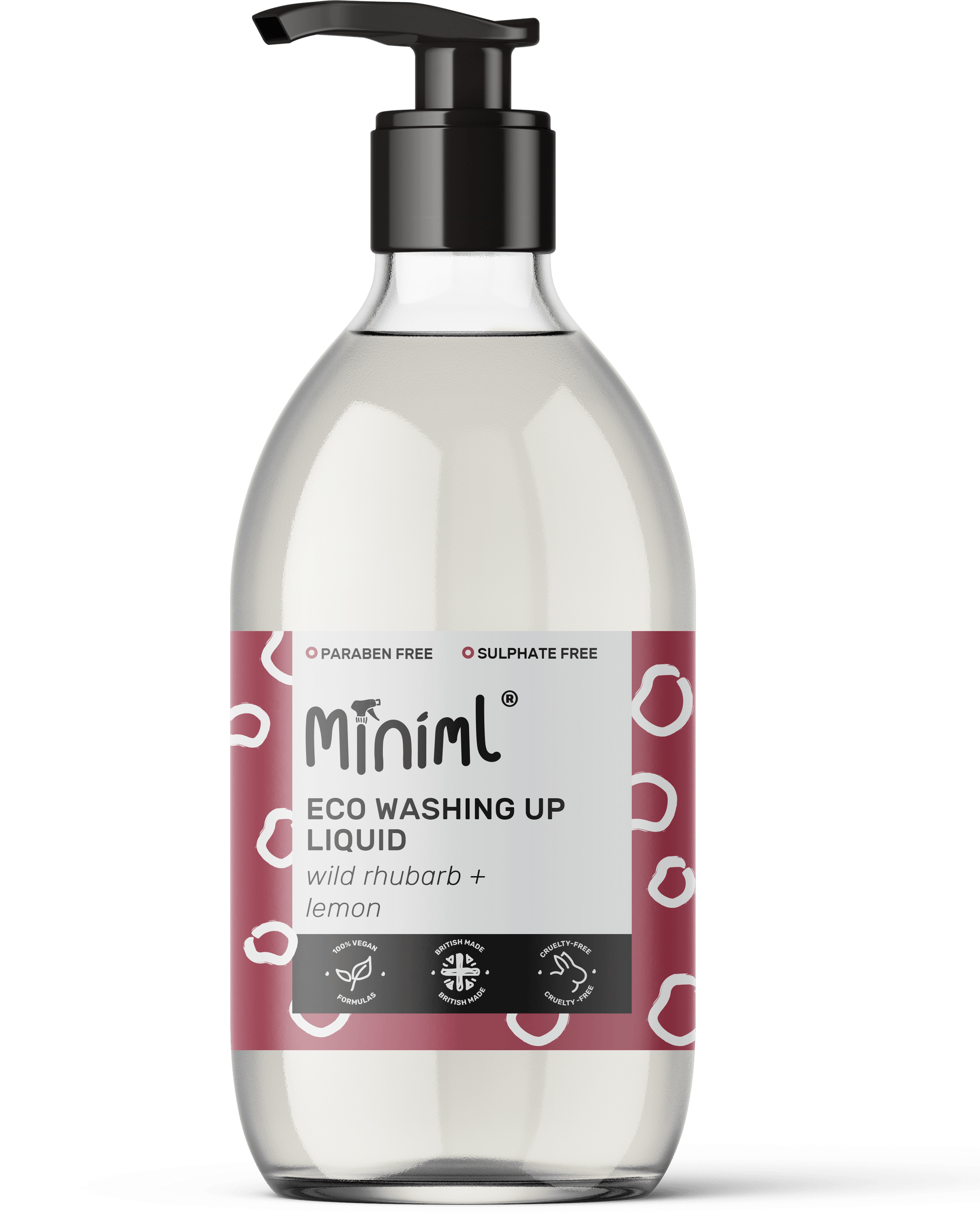 Rhubarb & Lemon Washing Up Liquid – 500ml Glass Bottle - REGN