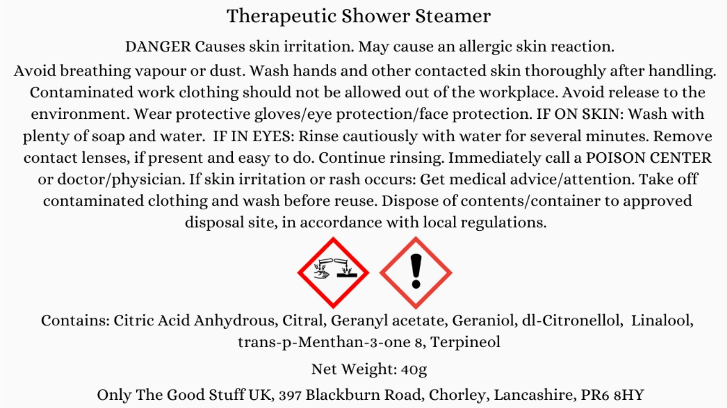 Rose Geranium Shower Steamer For Stress - Free Relaxation - REGN