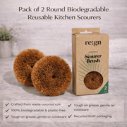Round Coconut Scourers - Pack of 2 - REGN