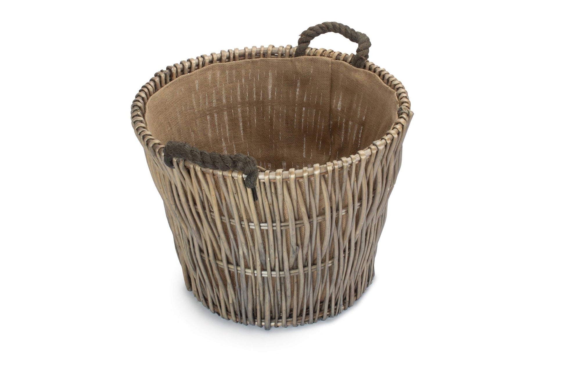Round Grey Log Basket - REGN