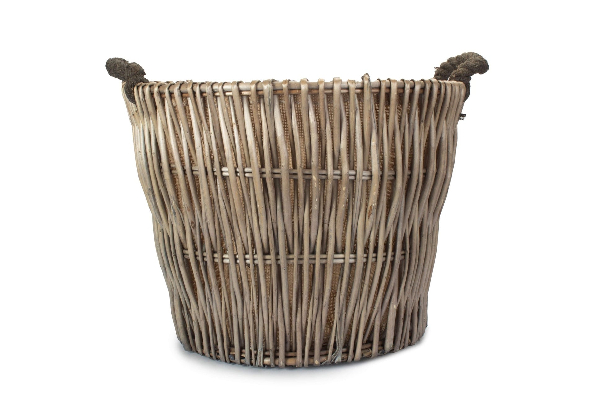 Round Grey Log Basket - REGN
