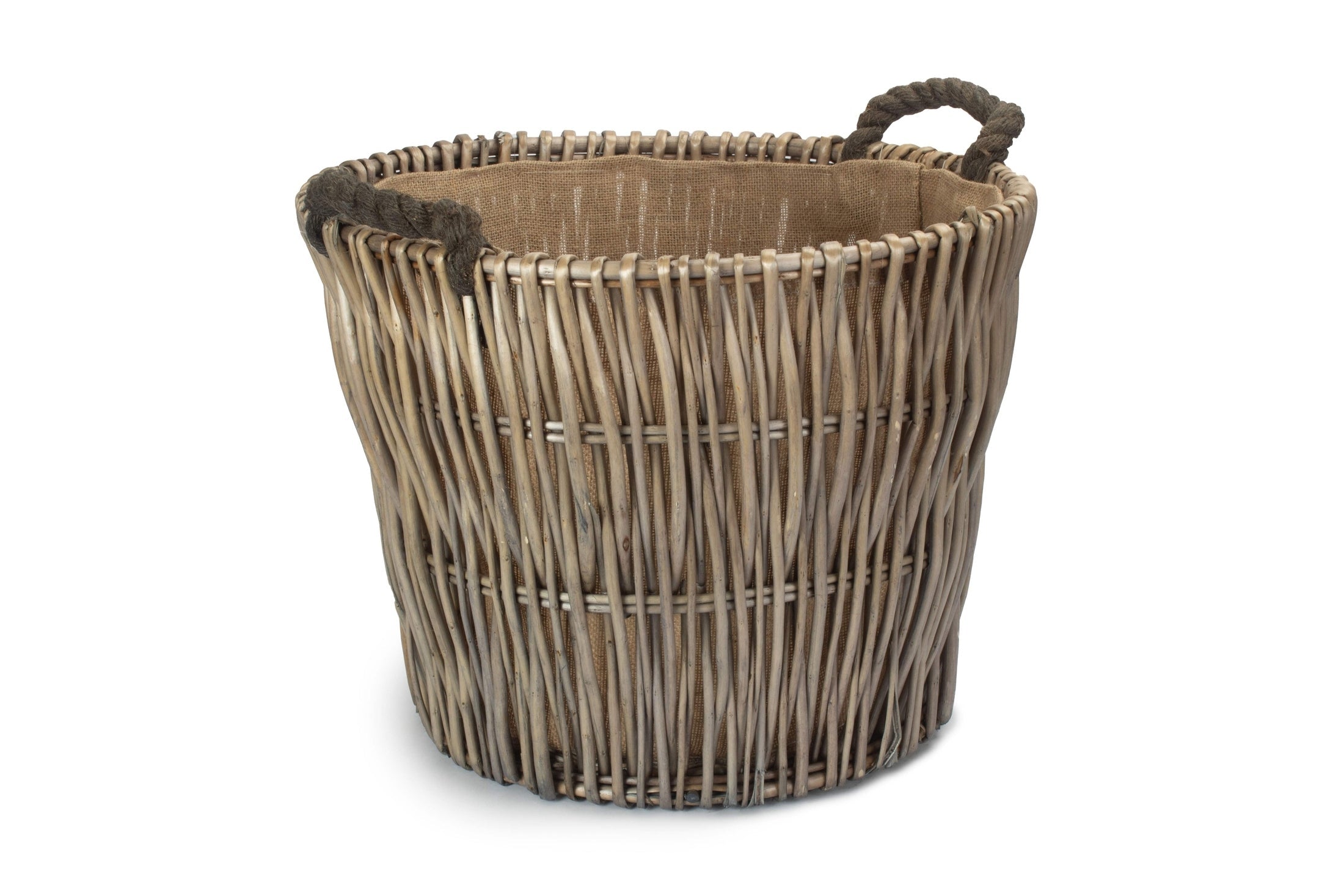 Round Grey Log Basket - REGN
