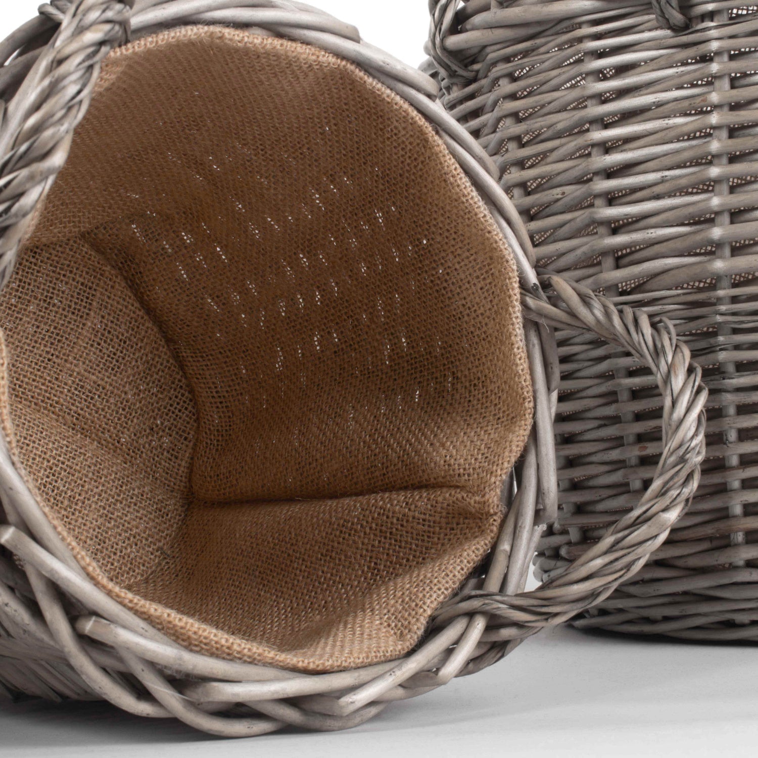 Round Lined Wicker Log Basket Set 4 - REGN