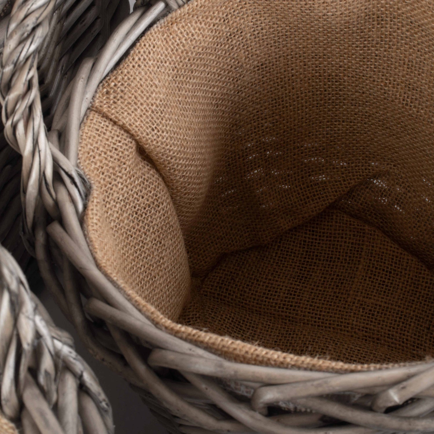 Round Lined Wicker Log Basket Set 4 - REGN