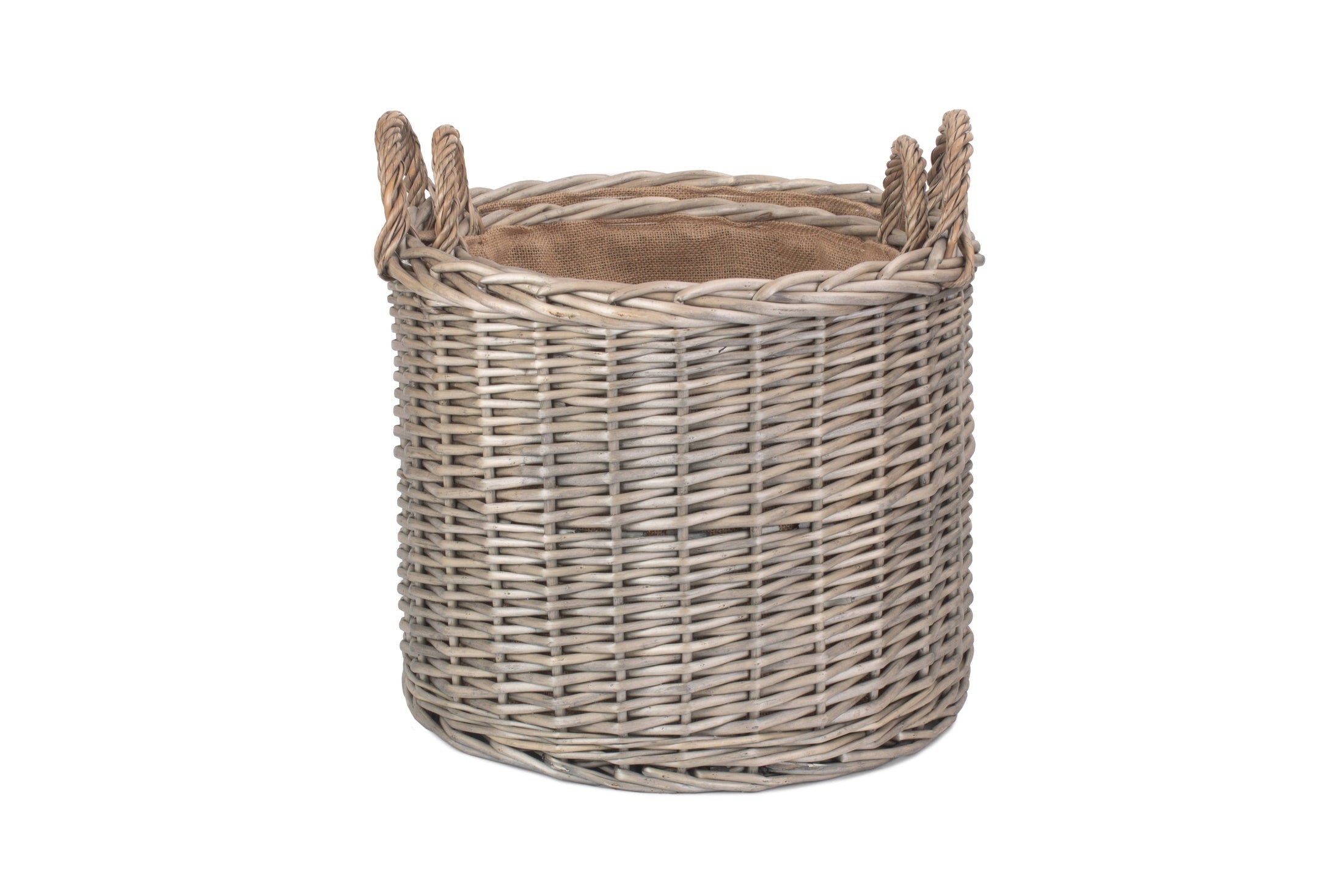 Round Straight-Sided Wicker Log Storage Basket Set 2 - REGN