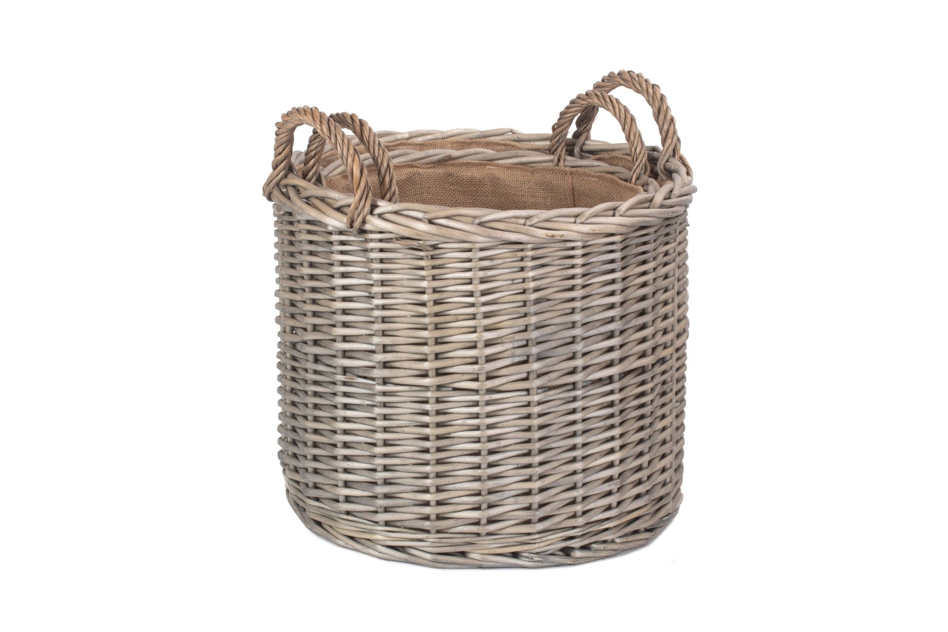 Round Straight-Sided Wicker Log Storage Basket Set 2 - REGN
