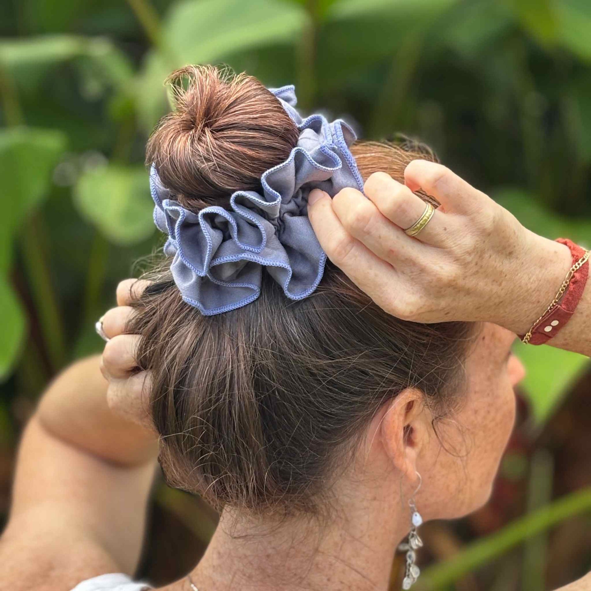 Ruched Organic Satin Scrunchie – Plastic - Free Hair Accessory - REGN