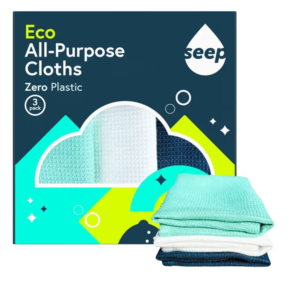 Seep All-Purpose Cleaning Cloths 3-Pack | Plastic-Free Lyocell Cloths - REGN