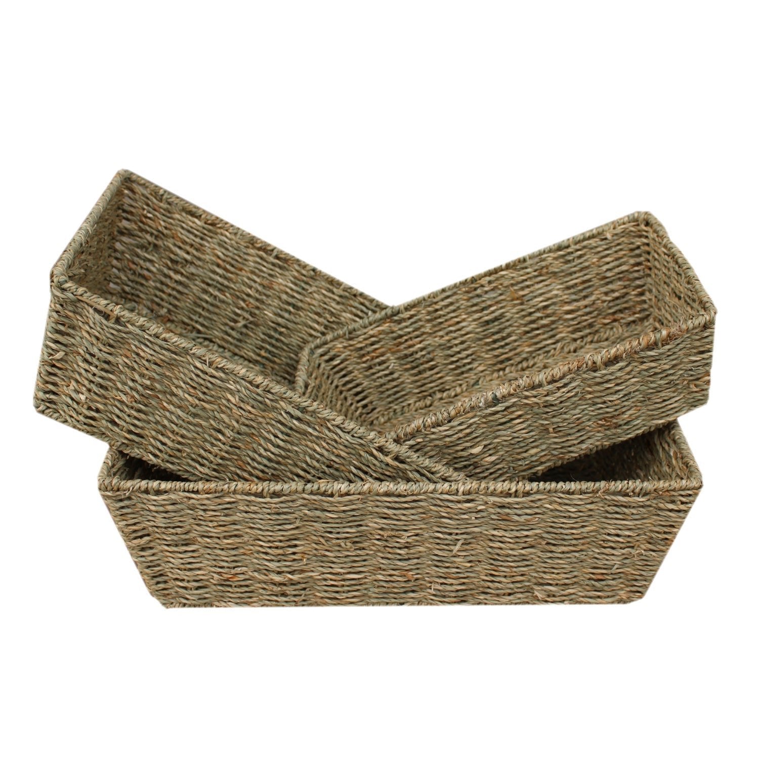 Set 3 Tapered Seagrass Tray Baskets - REGN