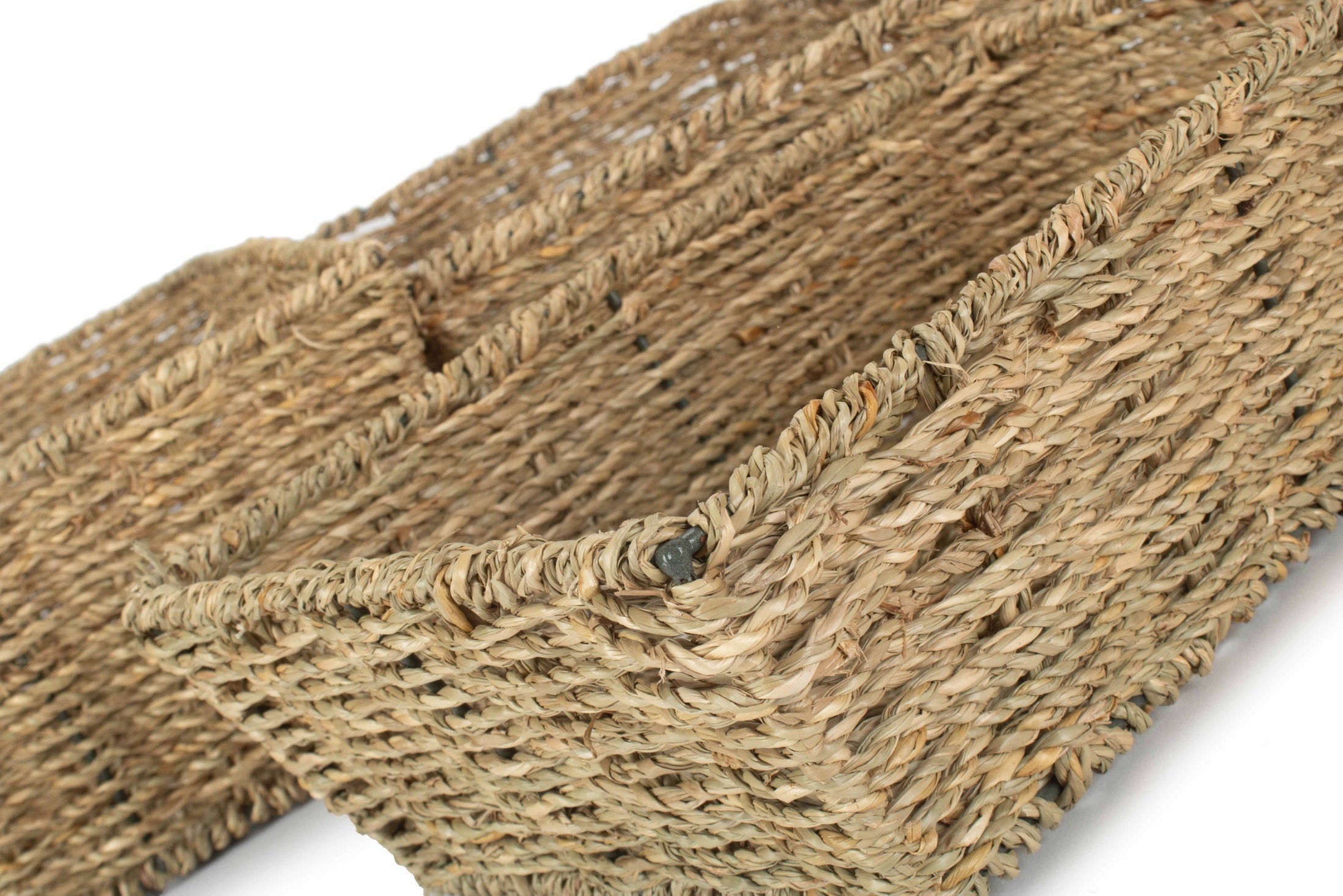 Set 3 Tapered Seagrass Tray Baskets - REGN