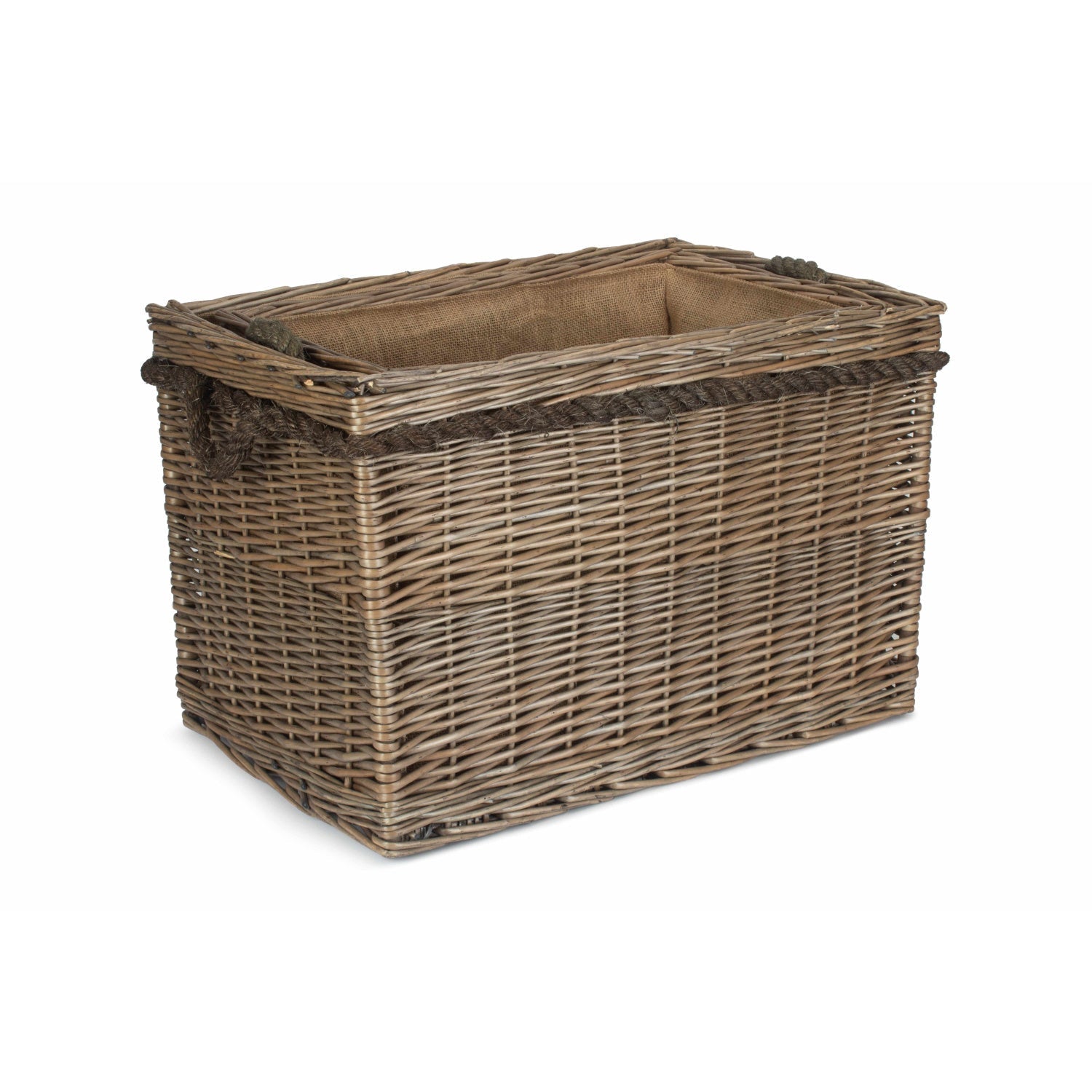 Set of 2 Rectangular Rope Handled Log Baskets - REGN