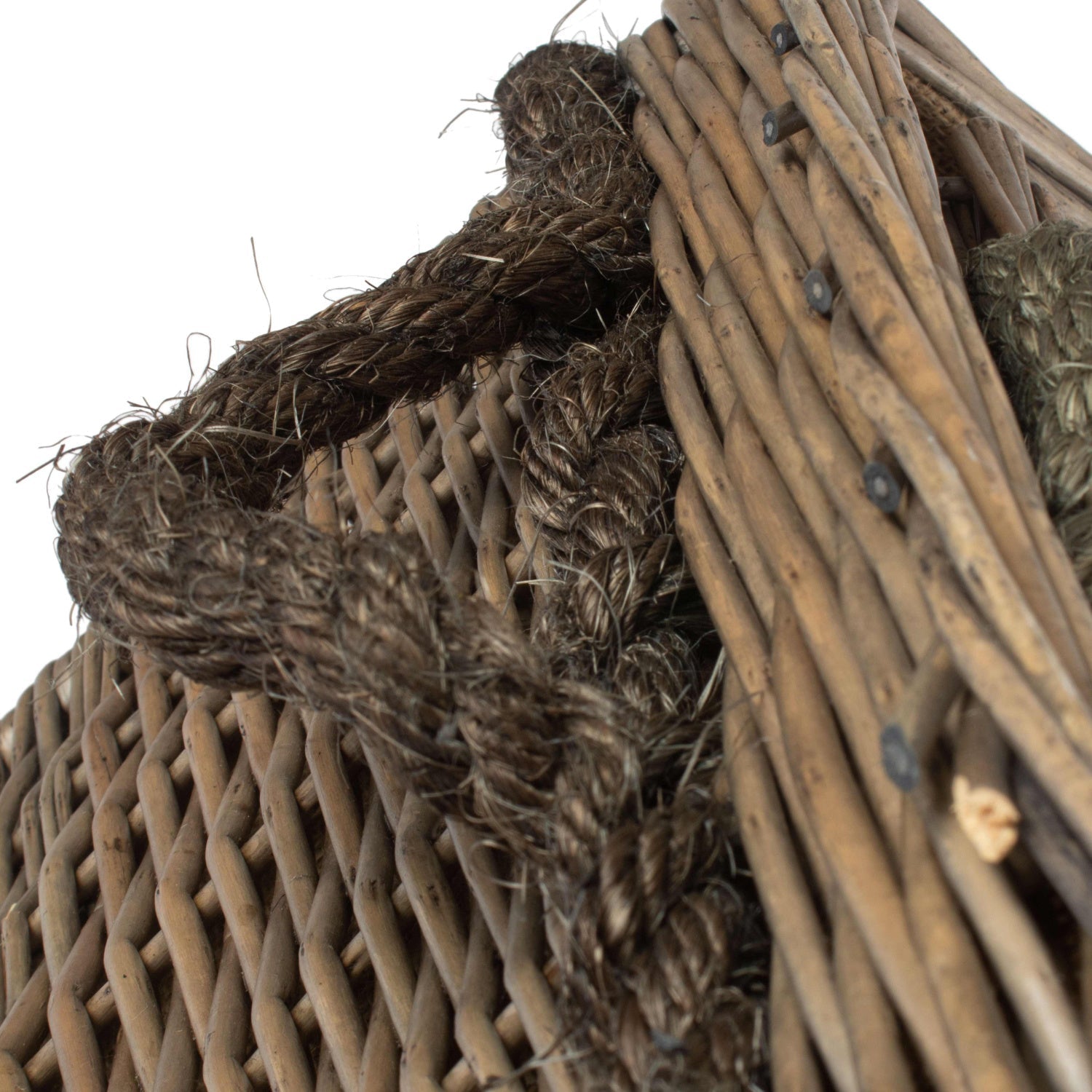 Set of 2 Rectangular Rope Handled Log Baskets - REGN
