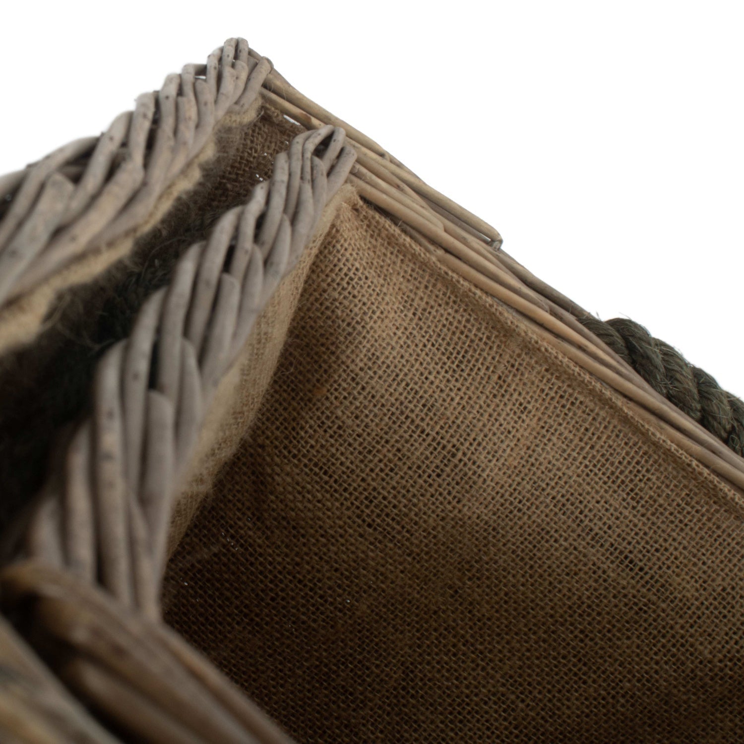 Set of 2 Rectangular Rope Handled Log Baskets - REGN