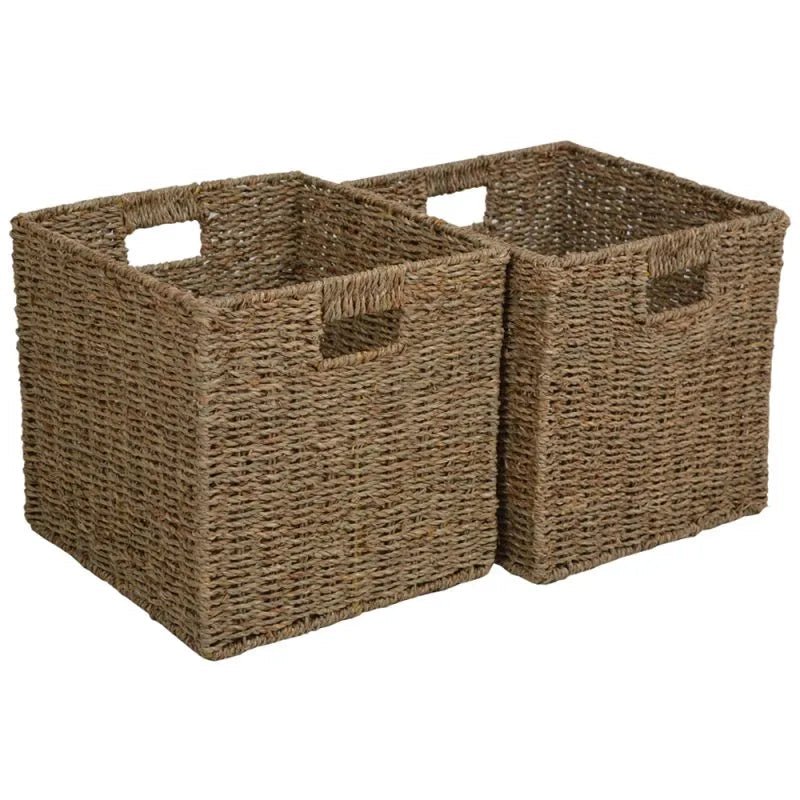 Set of 2 Square Seagrass Storage Baskets - REGN
