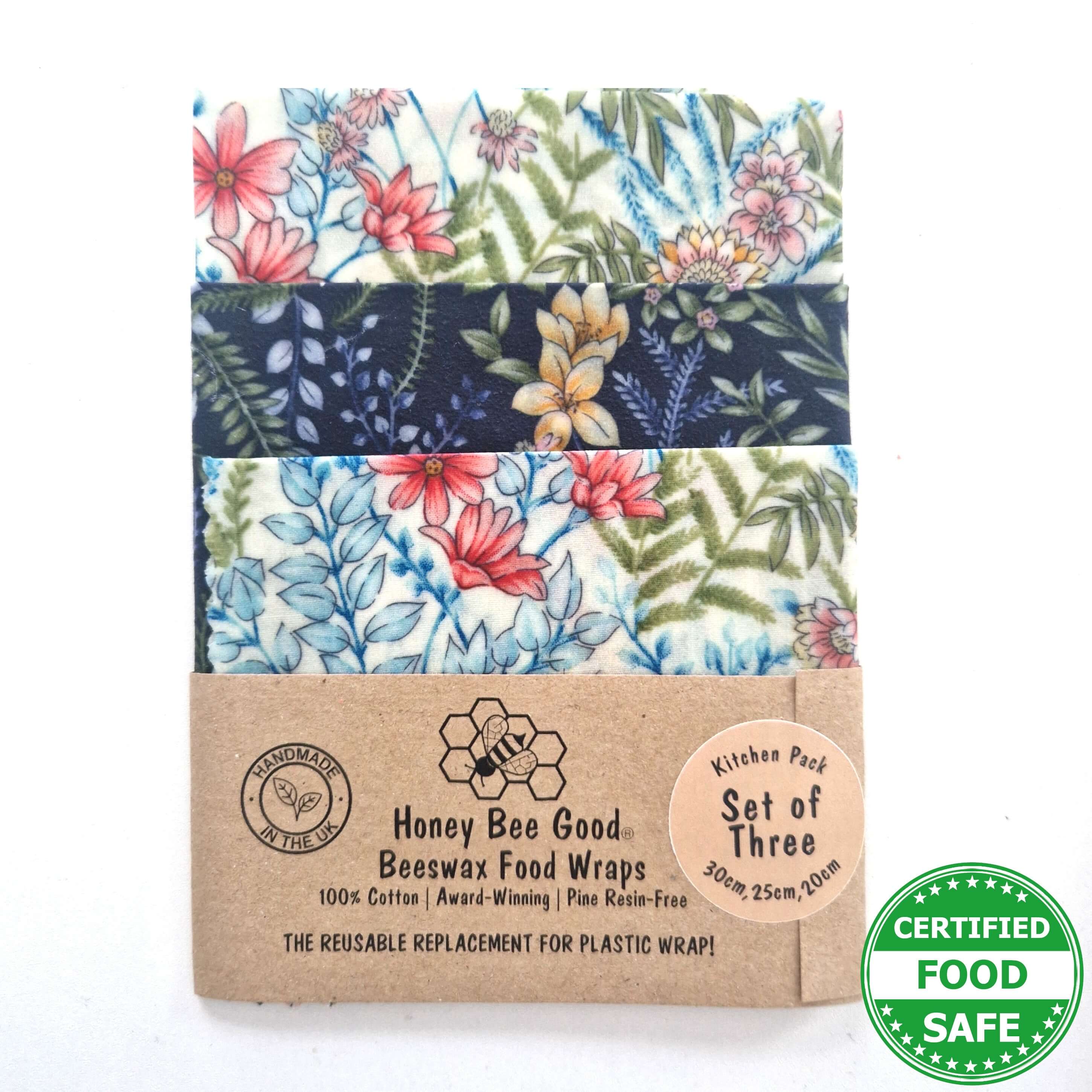 *Set of 3 Handmade Beeswax Wraps | Botanical - REGN