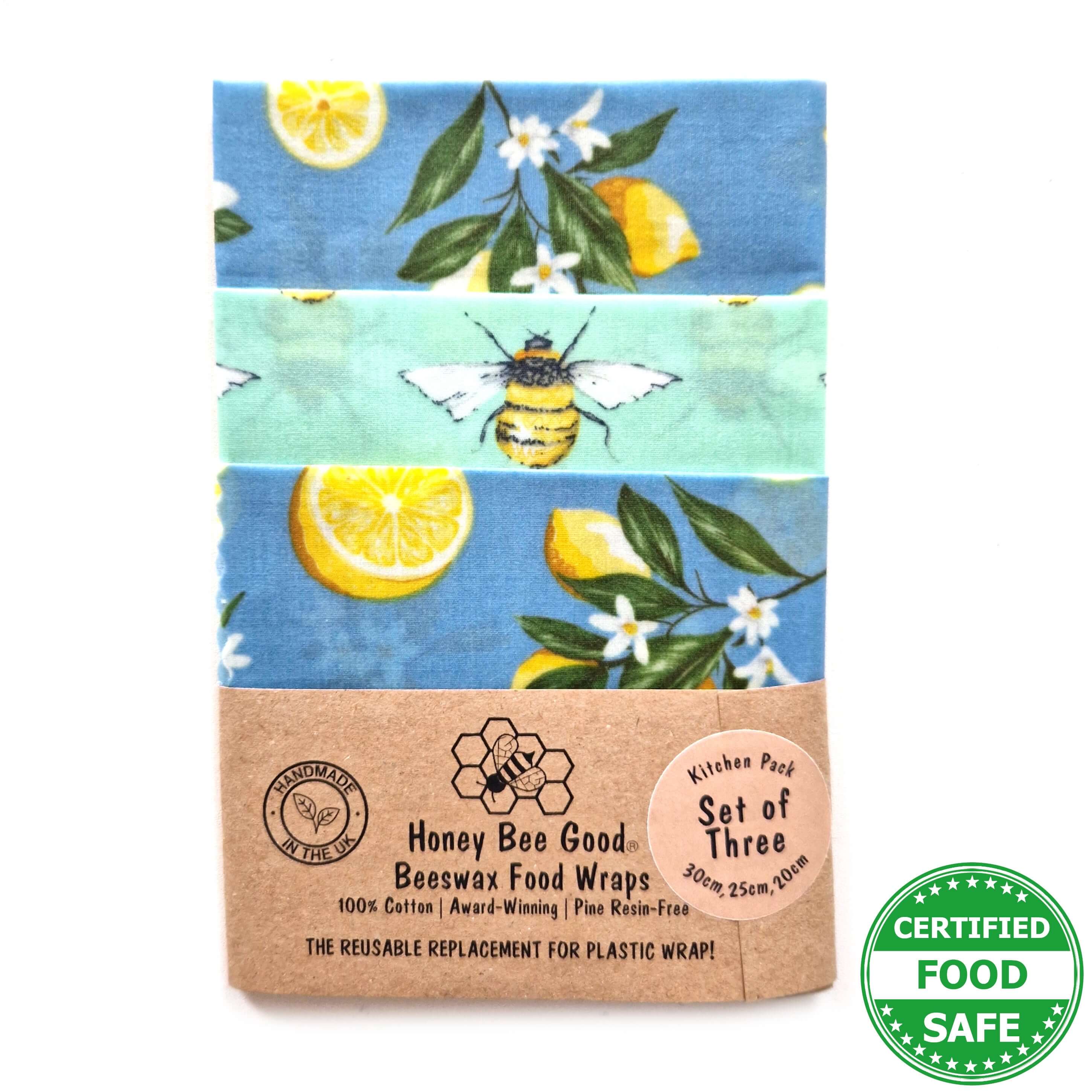 *Set of 3 Handmade Beeswax Wraps | Lemonade - REGN