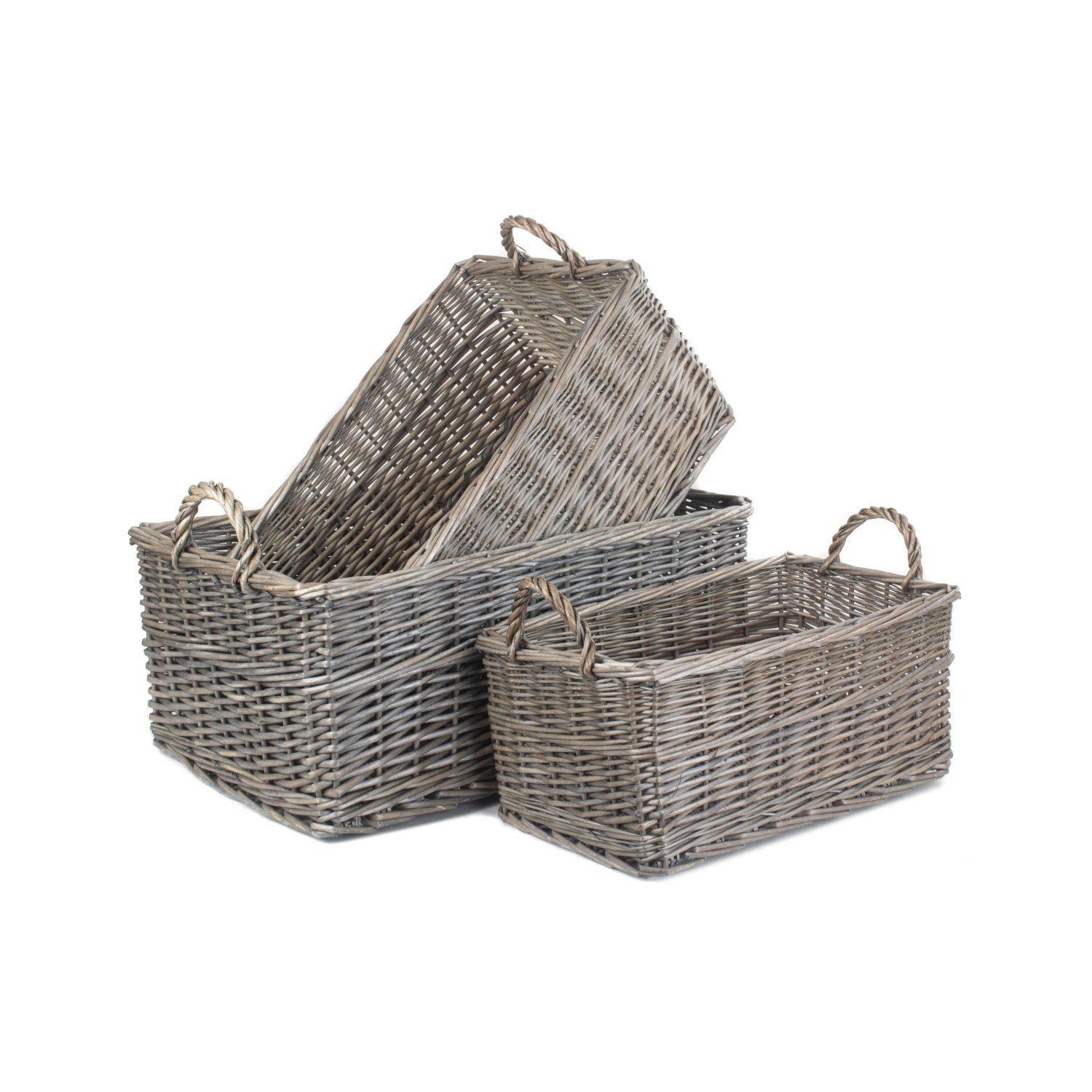 Shallow Antique Wash Storage Basket Set 3 - REGN
