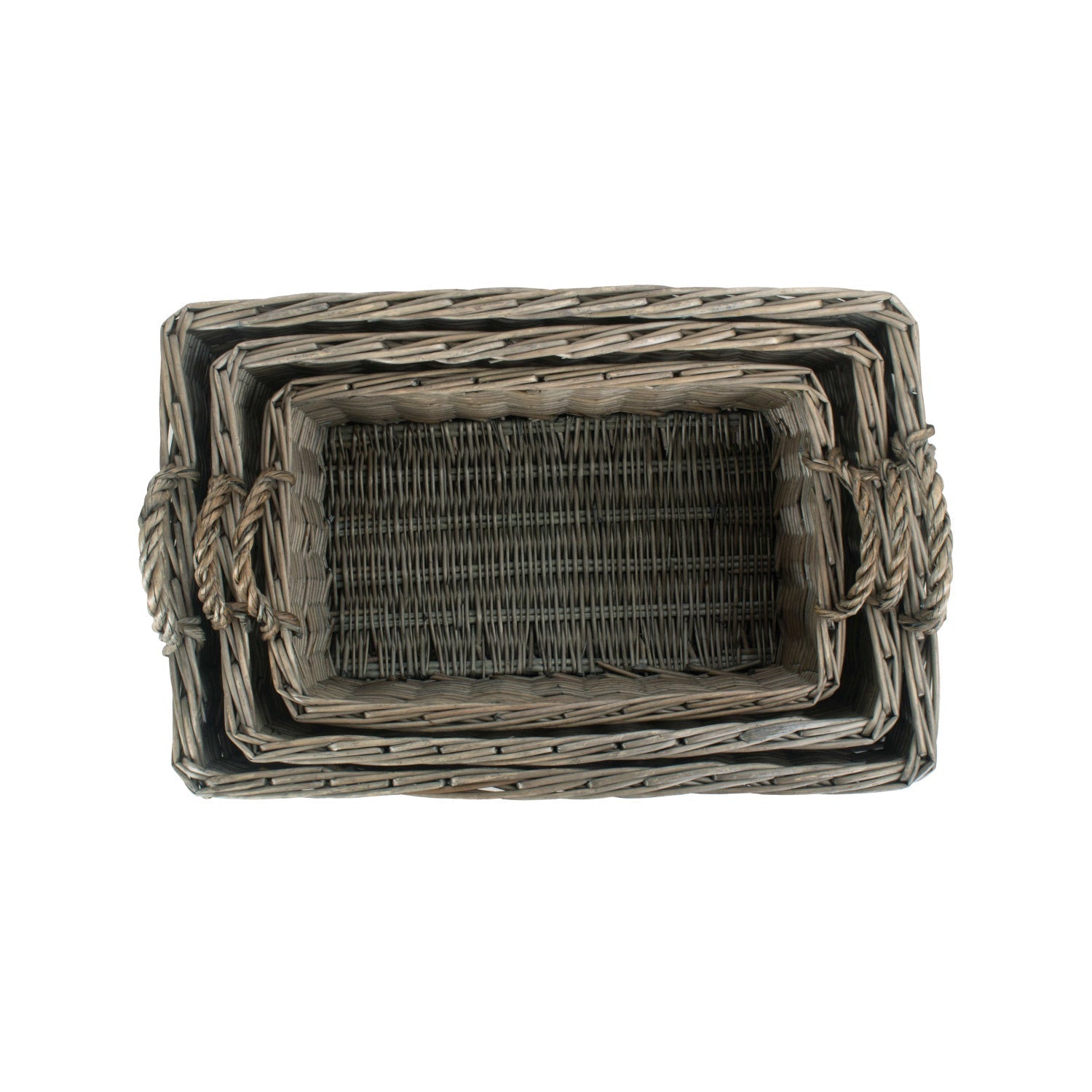 Shallow Antique Wash Storage Basket Set 3 - REGN