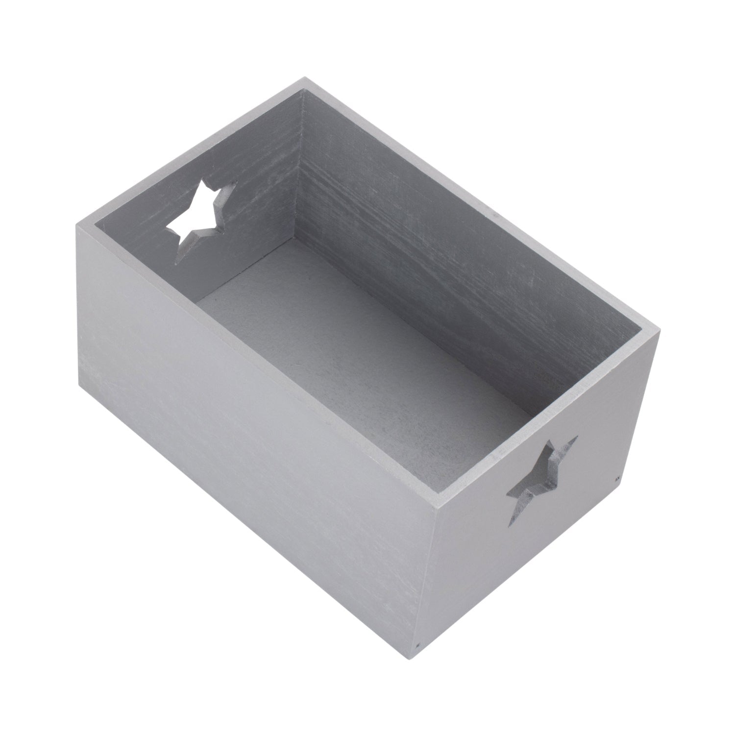 Silver Grey Star Cut-Out Wooden Box with Lid - REGN