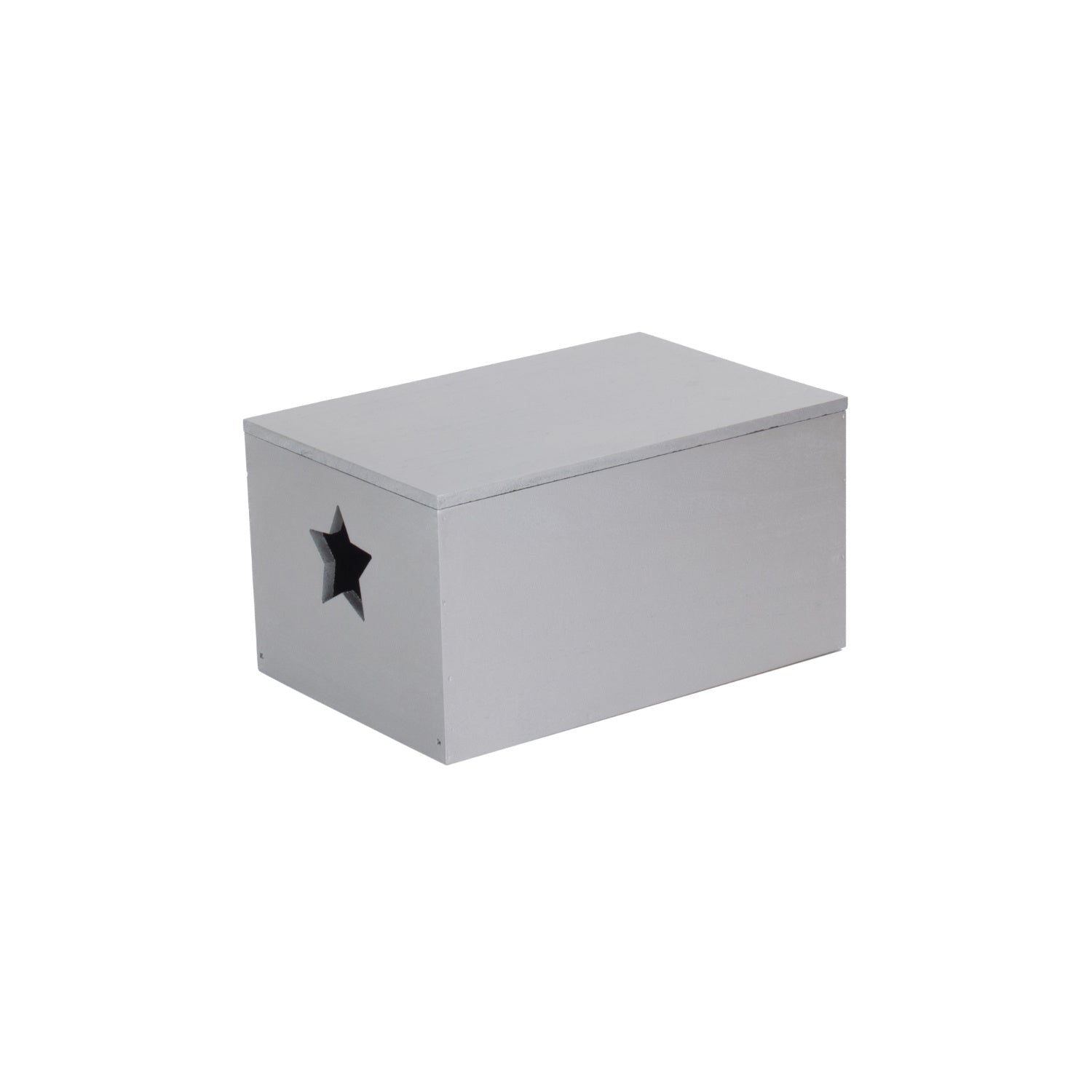 Silver Grey Star Cut-Out Wooden Box with Lid - REGN