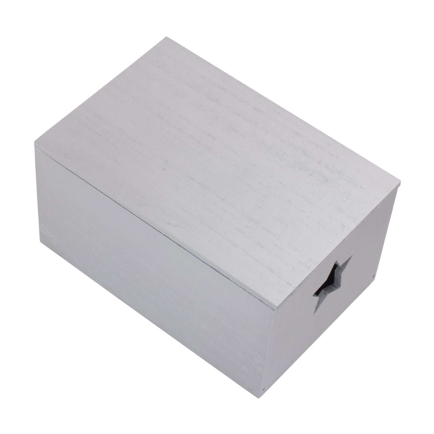 Silver Grey Star Cut-Out Wooden Box with Lid - REGN