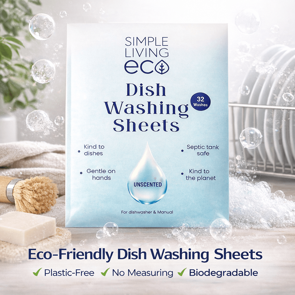 Simple Living Eco Dishwasher Sheets | UK Made Plant Based | 32 Washes - REGN