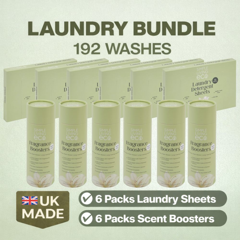 Simple Living Eco Laundry Bundle - 6 Packs of Laundry Sheets & Scent Boosters - SAVE 40% - REGN