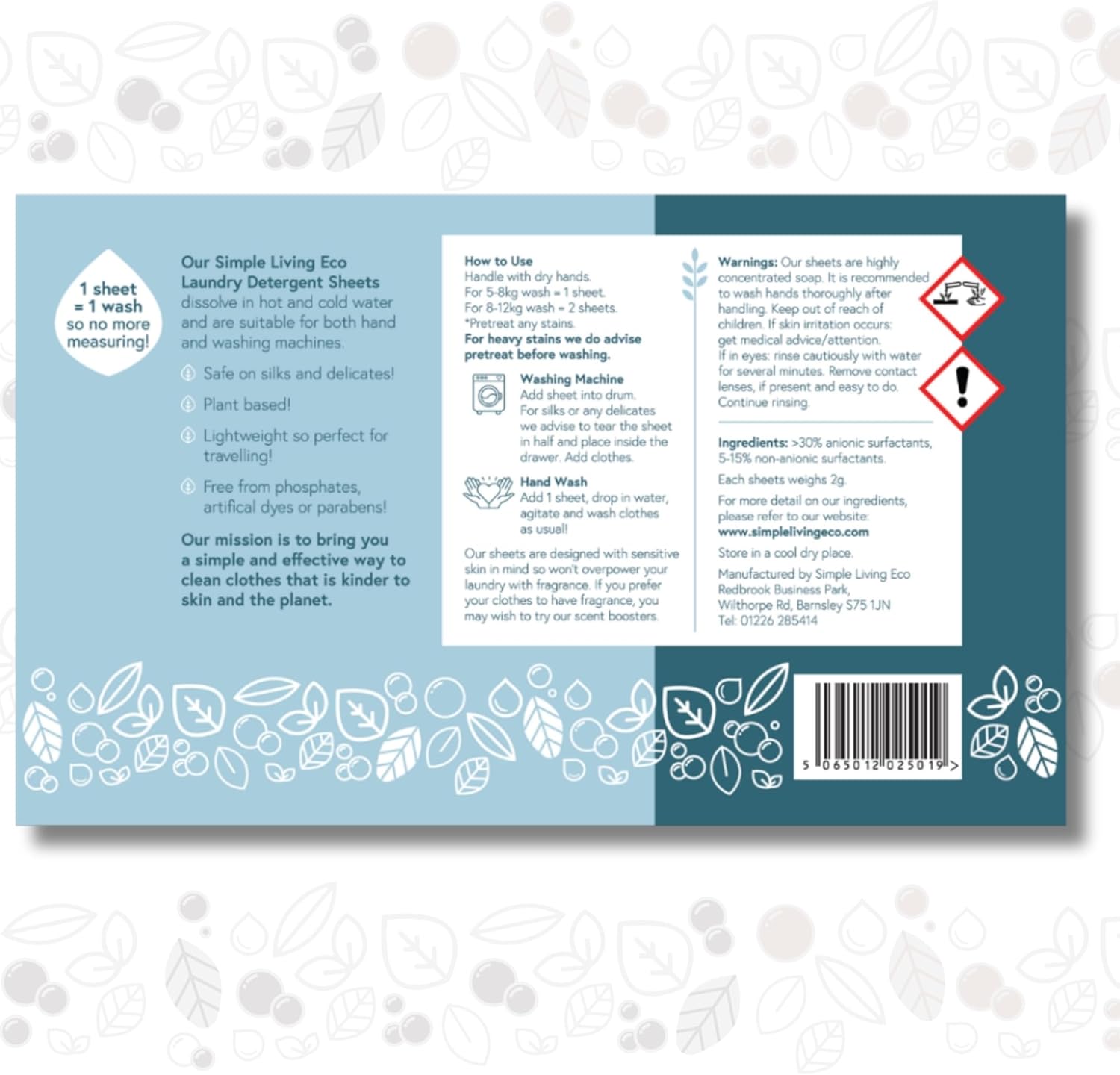 Simple Living Eco Laundry Detergent Sheets | Plastic Free | Made in the UK | 1 Year Supply | 288 Washes - REGN