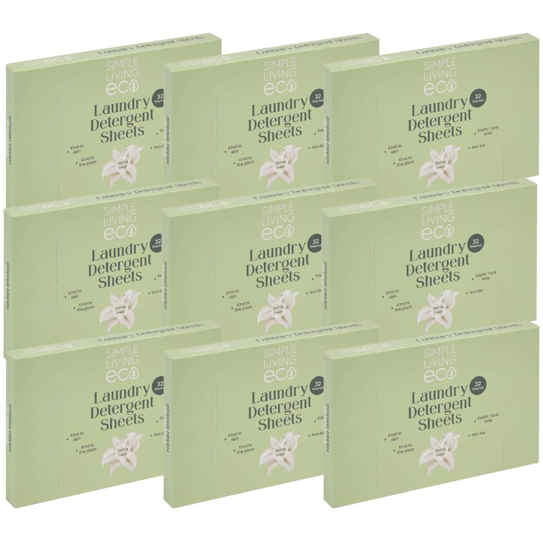 Simple Living Eco Laundry Detergent Sheets | Plastic Free | Made in the UK | 1 Year Supply | 288 Washes - REGN