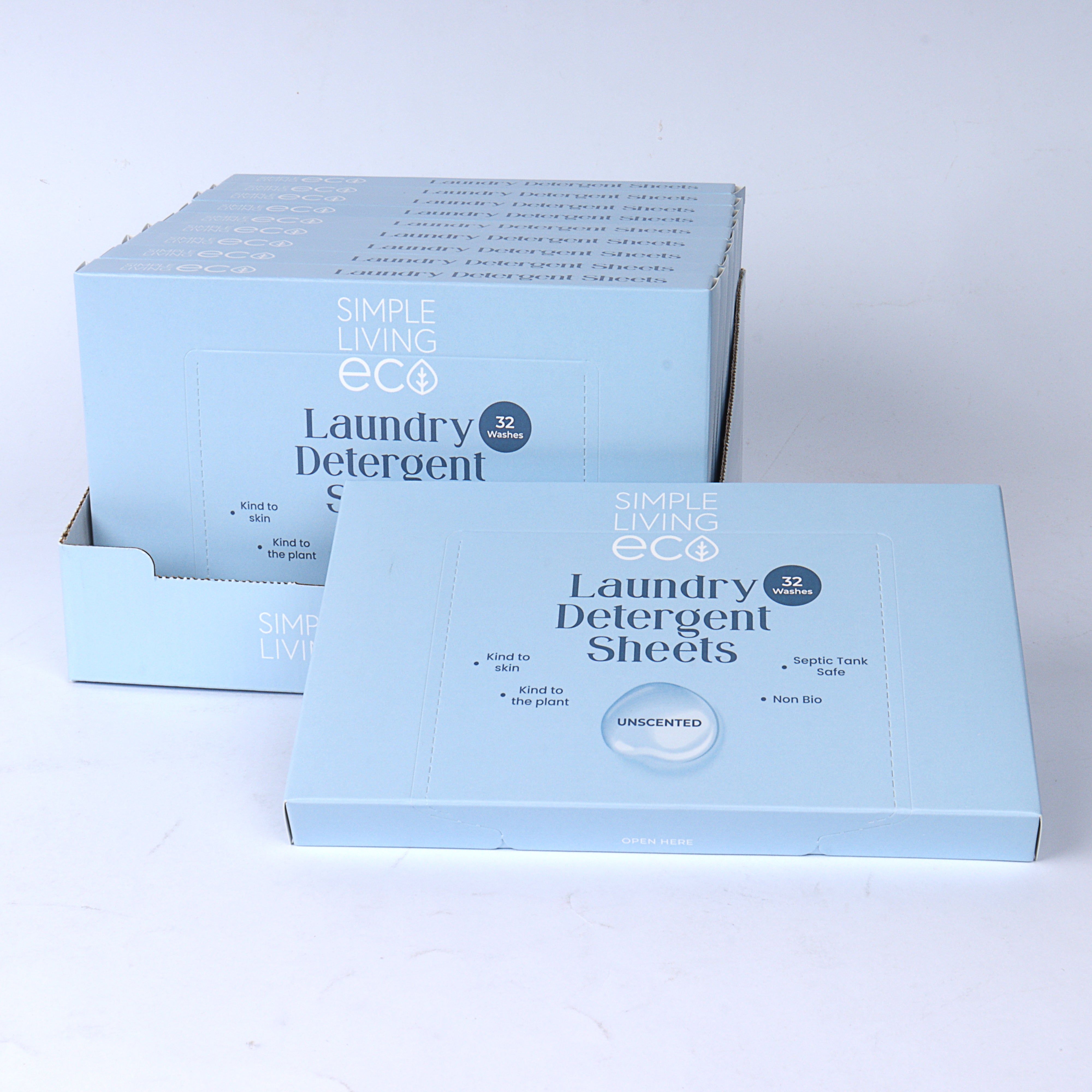 Simple Living Eco Laundry Detergent Sheets | Plastic Free | Made in the UK | 1 Year Supply | 320 Washes - REGN