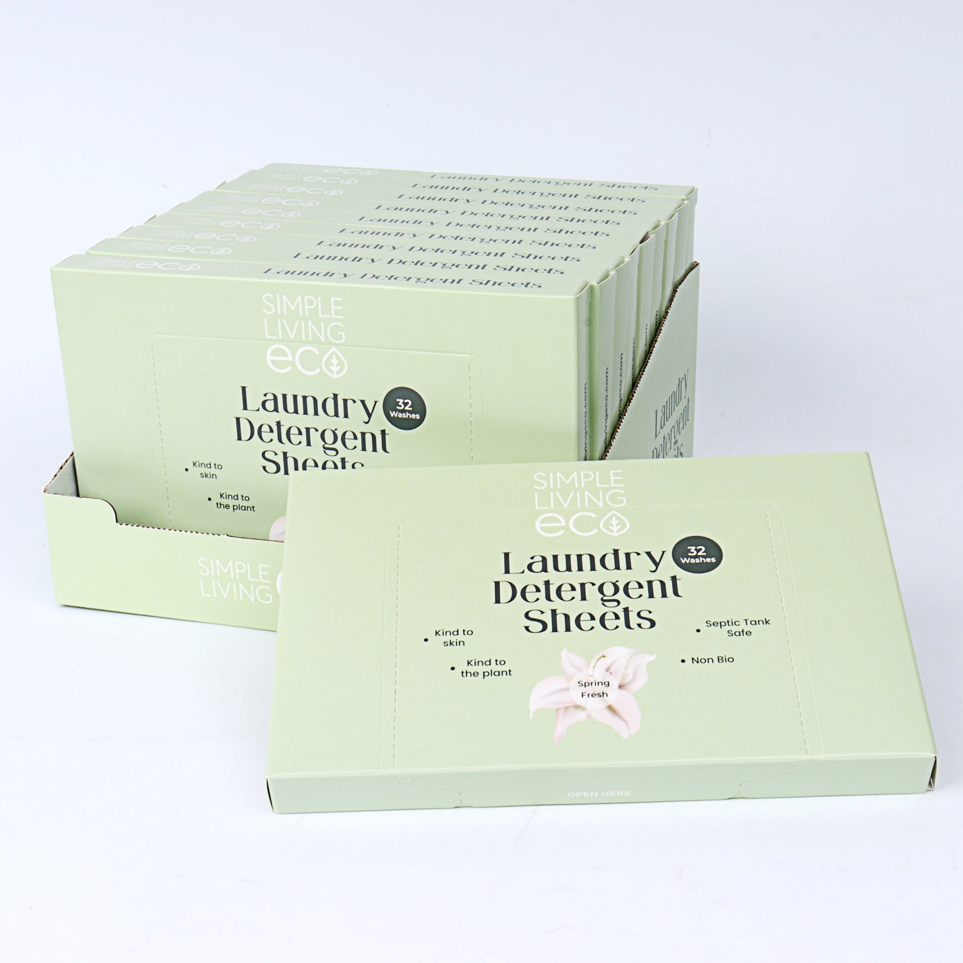 Simple Living Eco Laundry Detergent Sheets | Plastic Free | Made in the UK | 1 Year Supply | 320 Washes - REGN